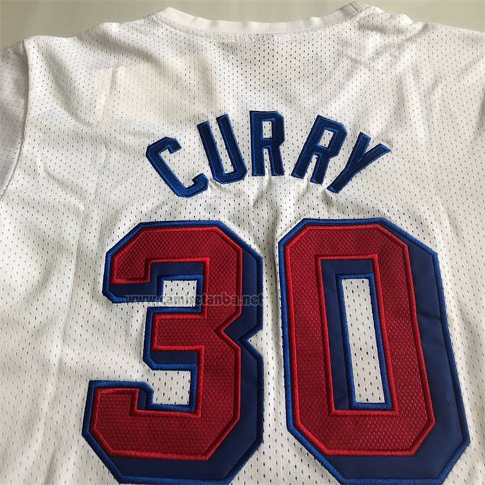 Camiseta Manga Corta Golden State Warriors Stephen Curry NO 30 Blanco